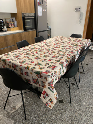 Tovaglia natalizia in cotone fantasia CHRISTMAS