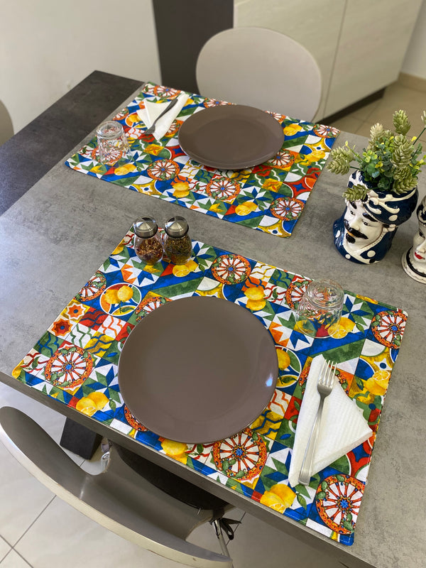 Set 2 tovaglietta colazione fantasia PALERMO
