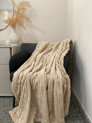 Plaid in velluto di corallo a coste