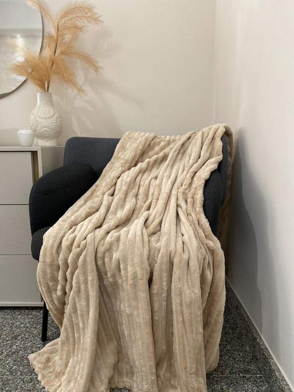 Plaid in velluto di corallo a coste