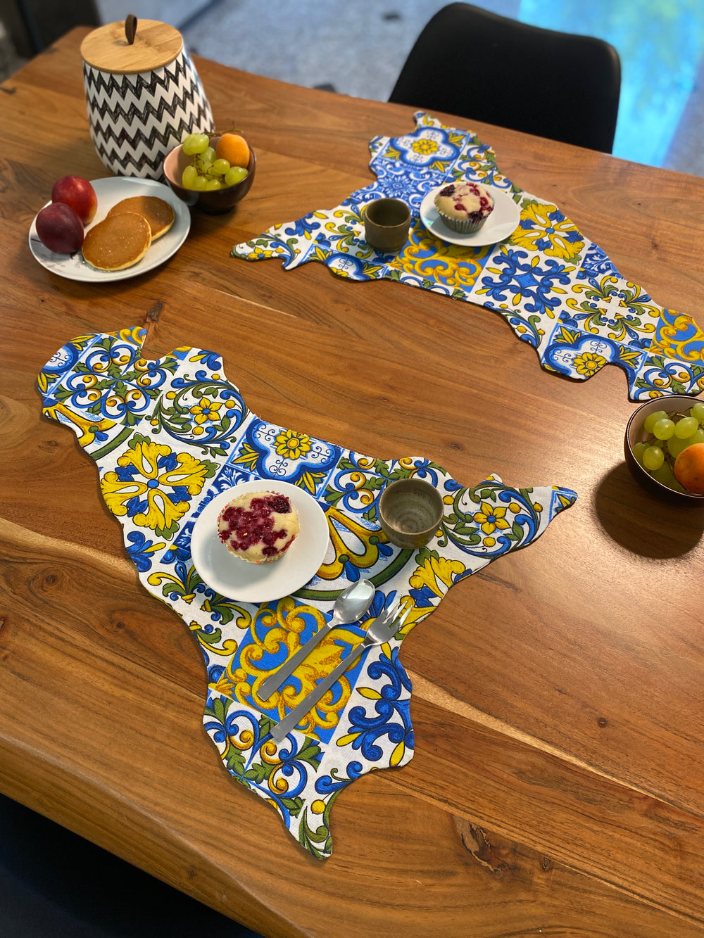 Set 2 tovaglietta colazione fantasia POSITANO BLU