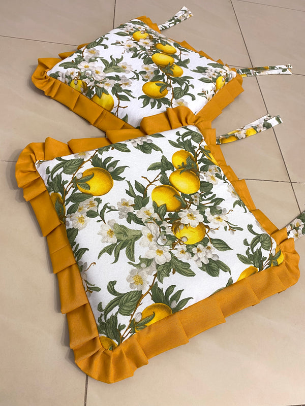 Set 6 cuscini fantasia limoni blu