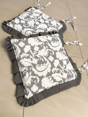 Set 6 cuscini sedia fantasia DAMASCATO - grigio