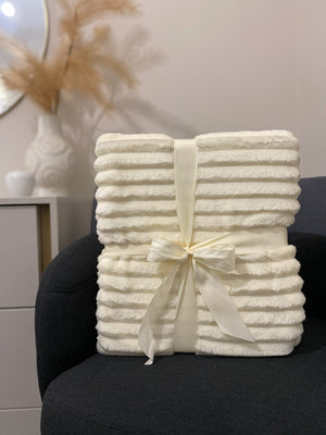 Plaid in velluto di corallo a coste