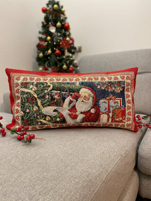 Cuscino arredo NATALE in gobelin formato rettangolare 65x35cm