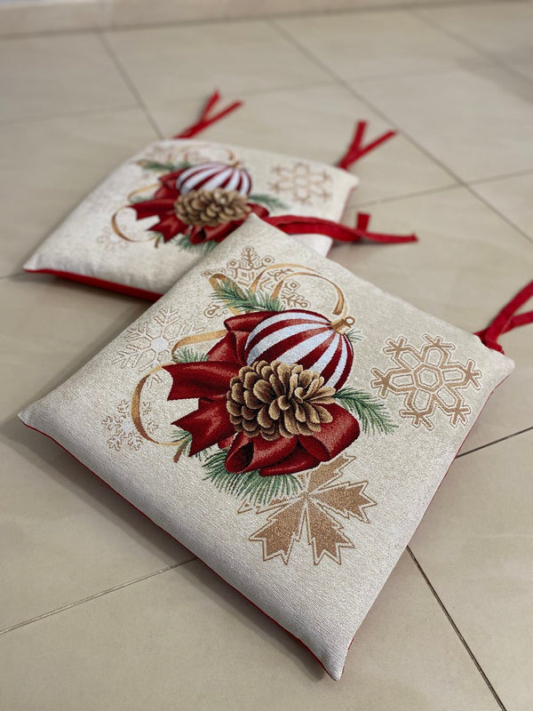 Set 6 cuscini sedia CHRISTMAS in gobelin