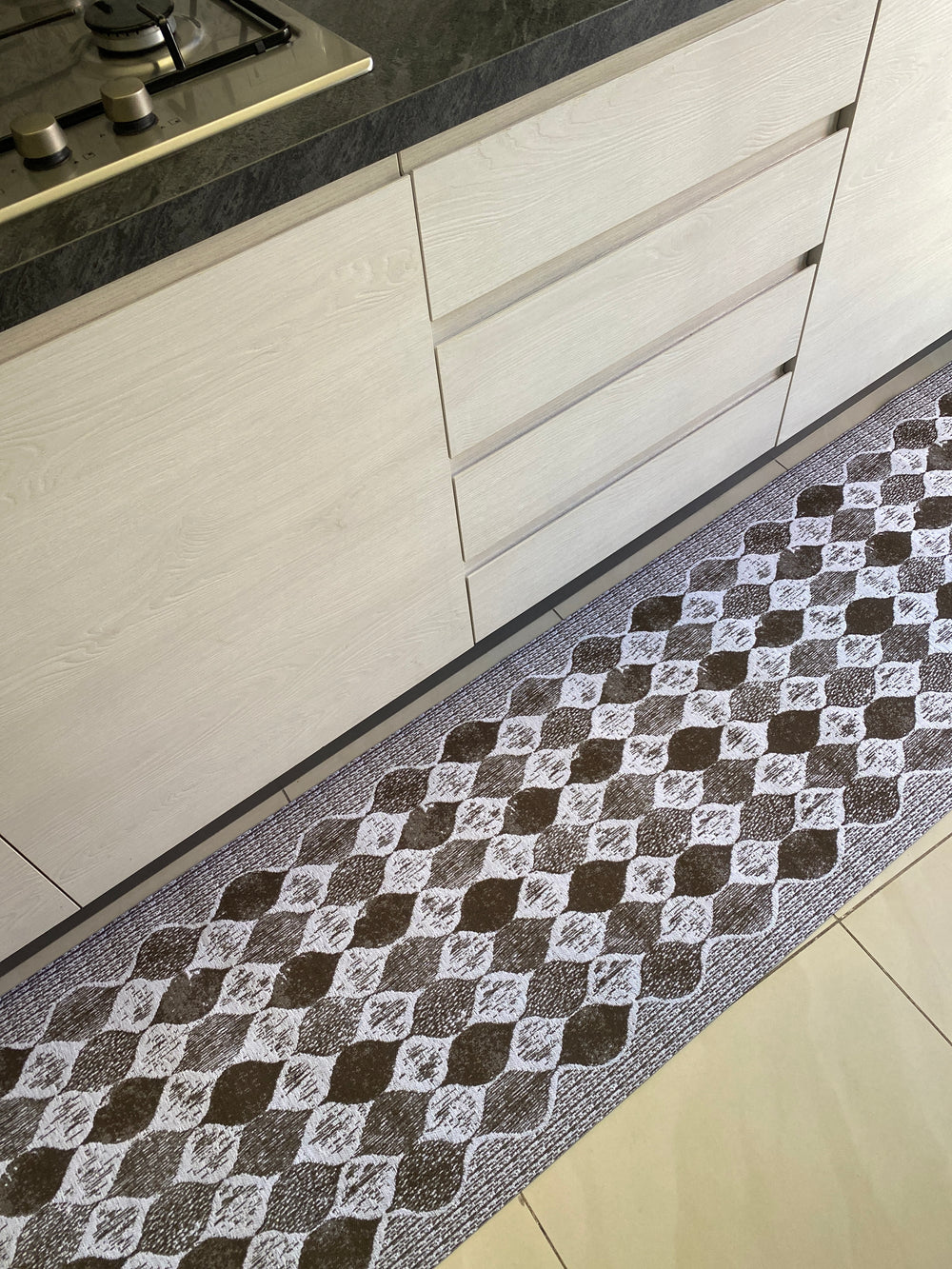 Passatoia cucina fantasia MADAME - marrone