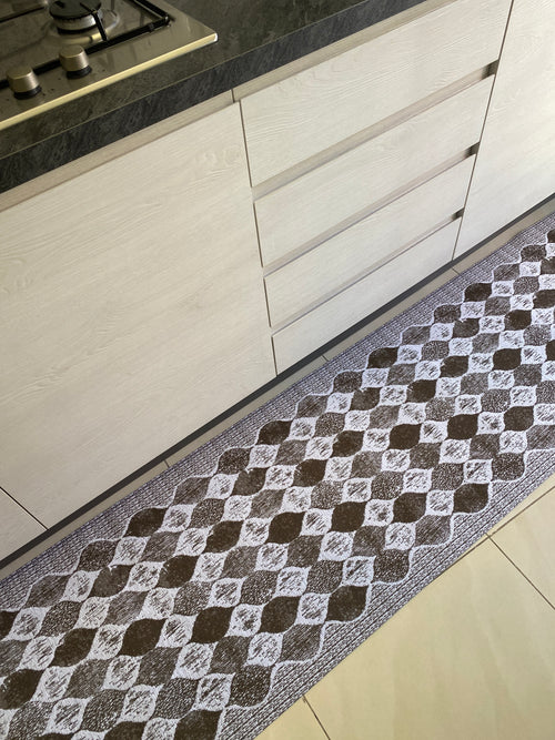 Passatoia cucina fantasia MADAME - marrone