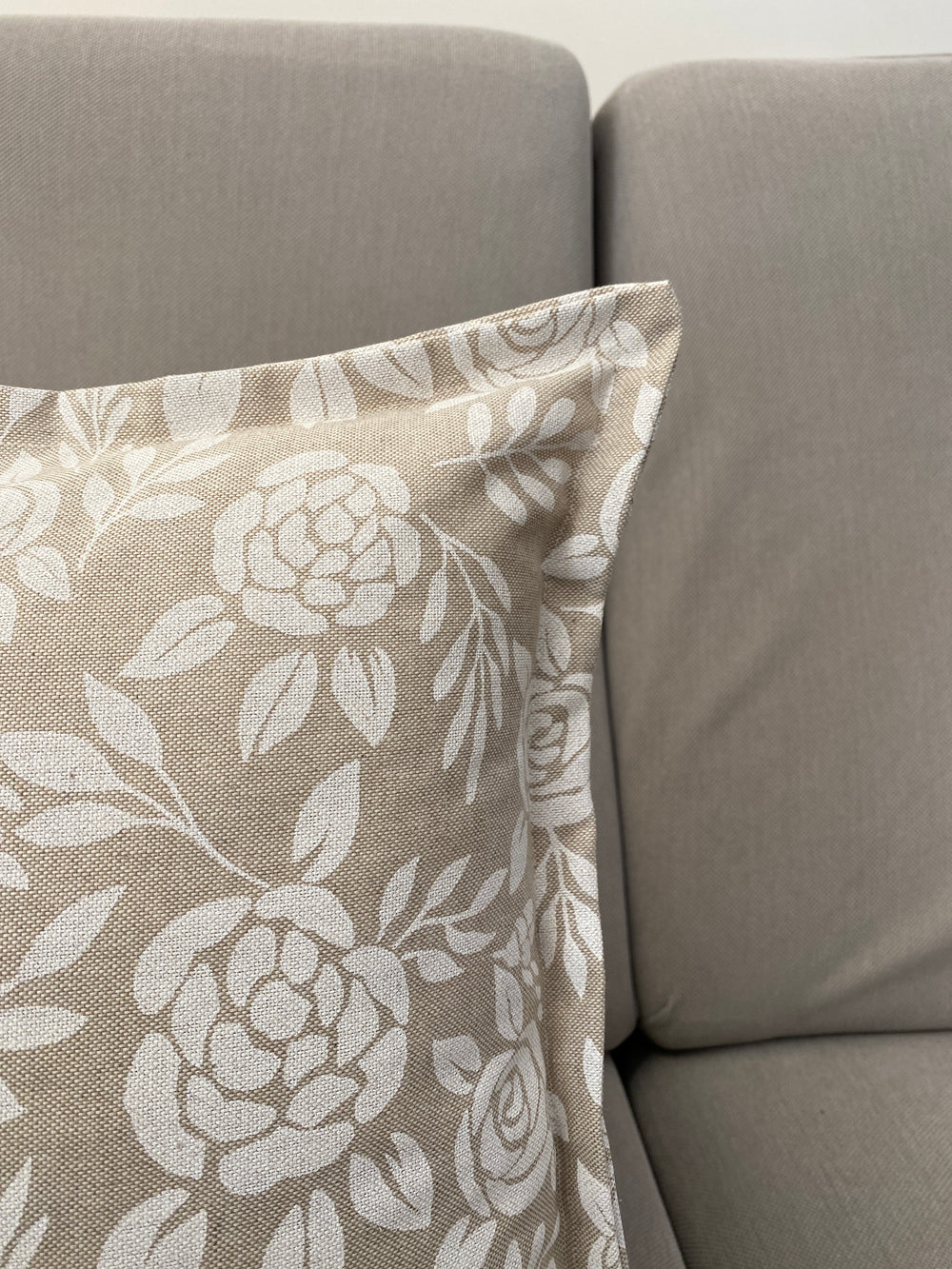 Cuscino arredo fantasia BIANCO NATURALE - tessuto effetto lino naturale