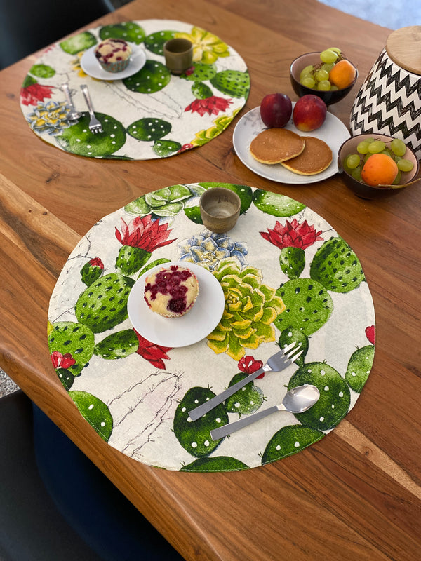 Set 2 tovaglietta colazione fantasia CACTUS