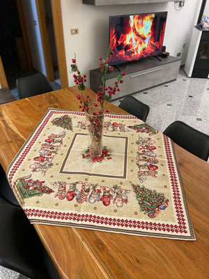 Centro tavola in gobelin fantasia XMAS