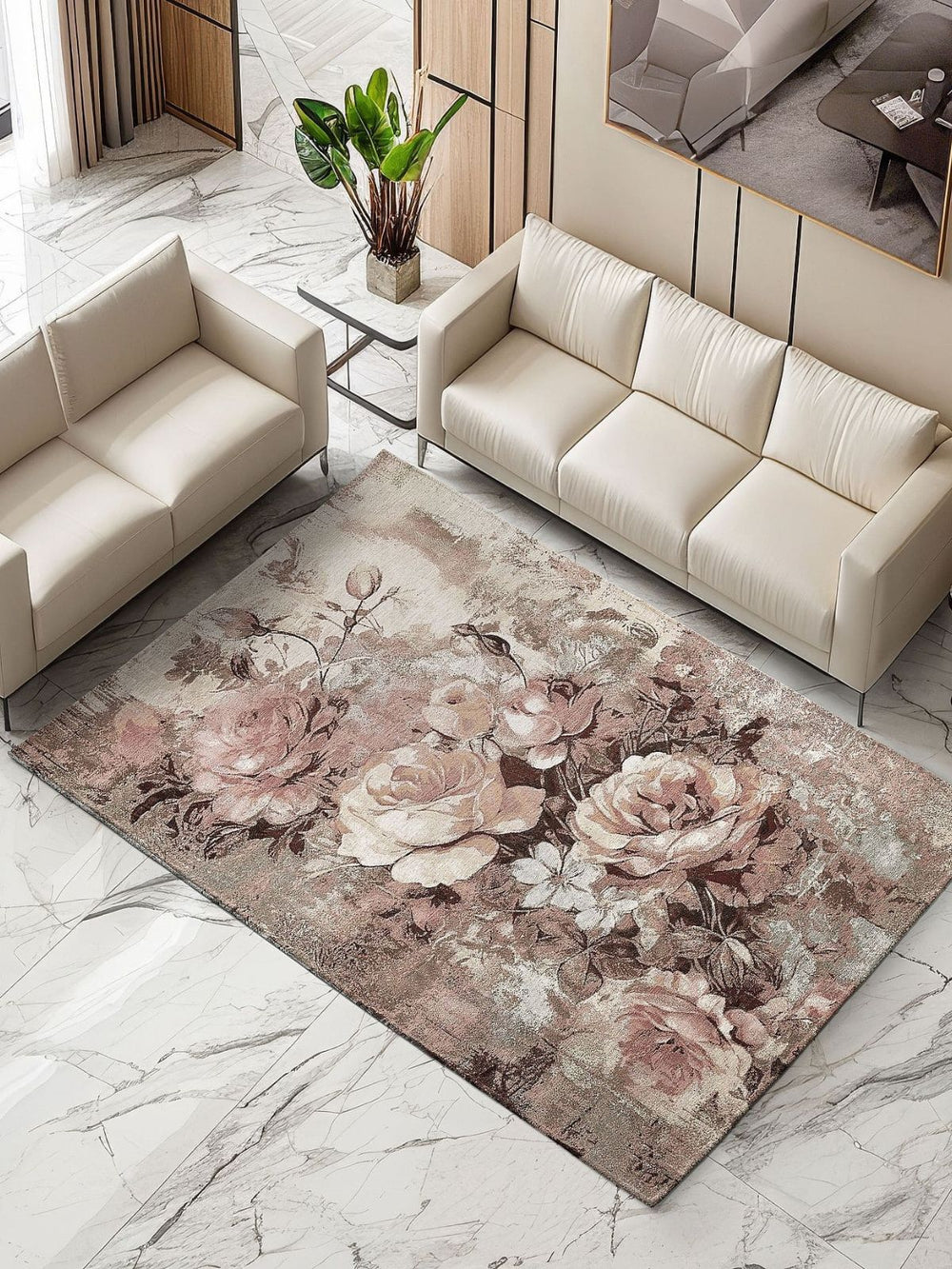 Tappeto ROSE cipria