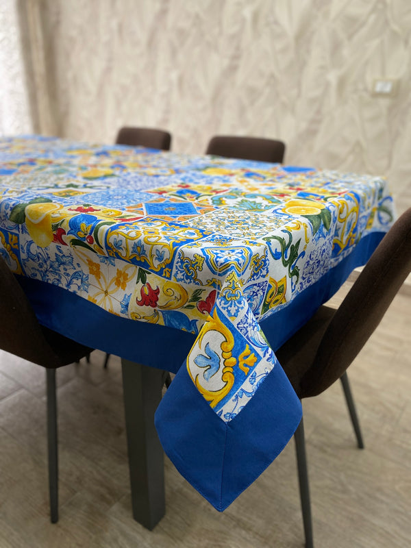 Tovaglia PRESTIGE fantasia  AMALFI - blu