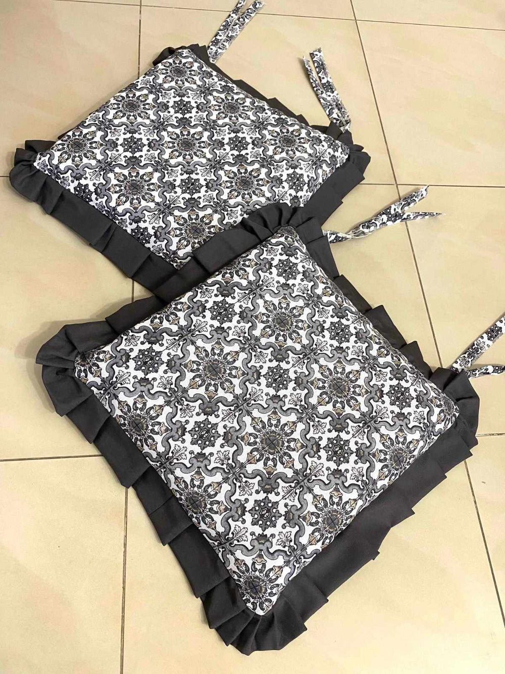 Set 6 cuscini fantasia CERAMICA -  nero