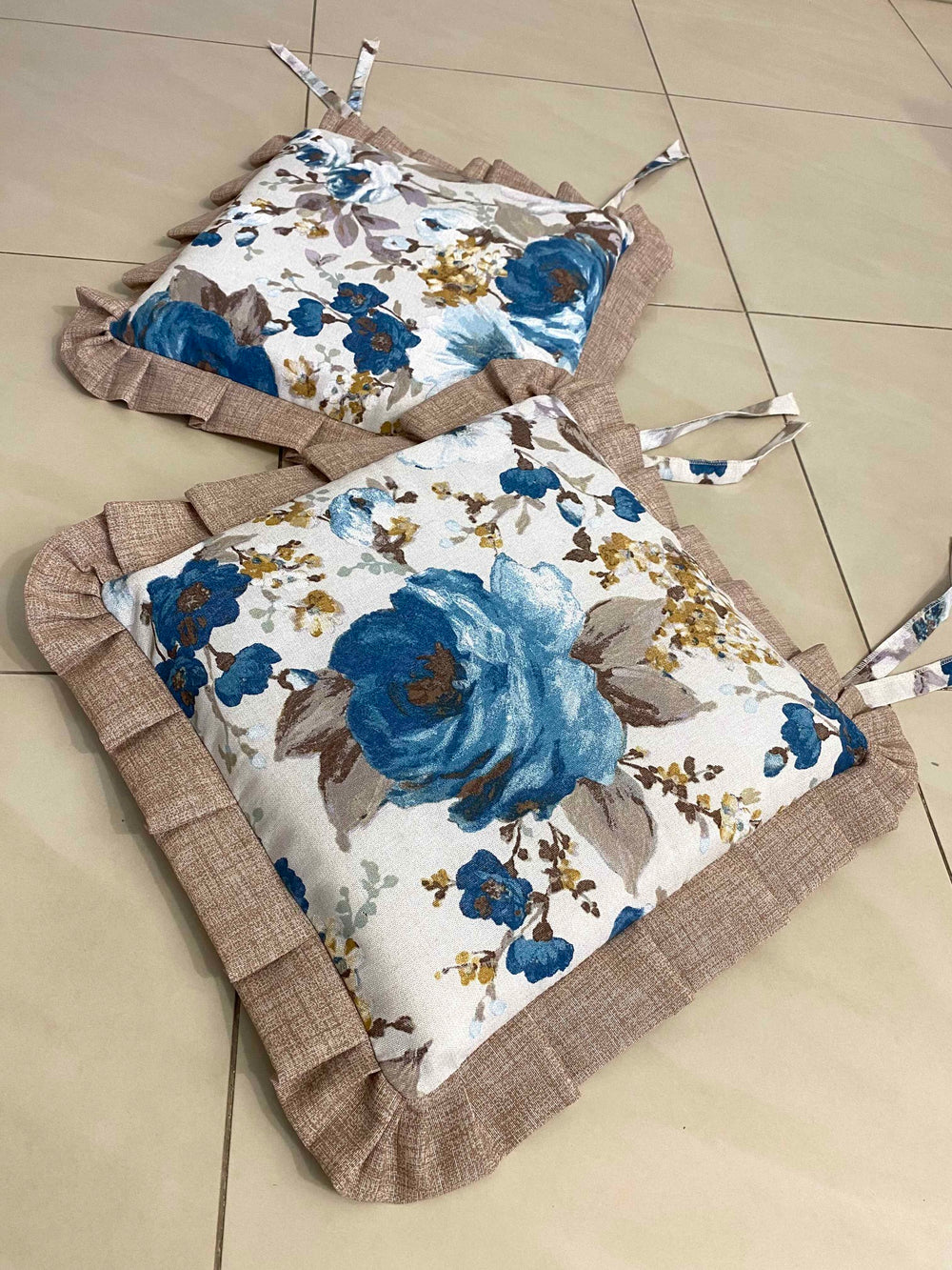 Set 6 cuscini fantasia romantic blu