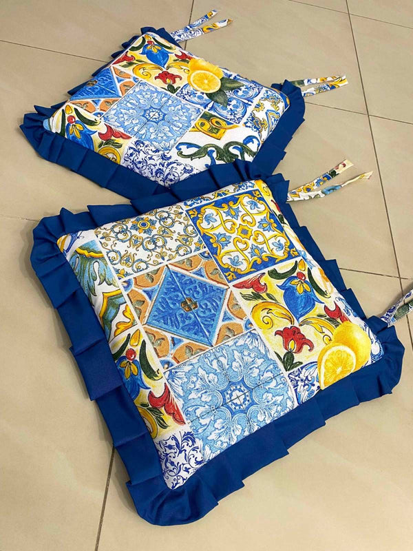 Set 6 cuscini fantasia AMALFI - blu