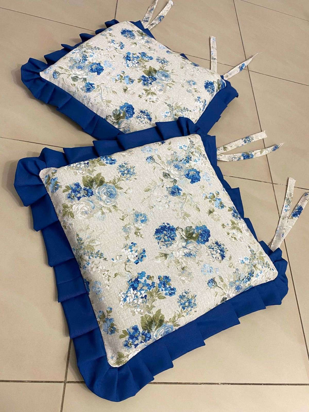 Set 6 cuscini fantasia floreal blu