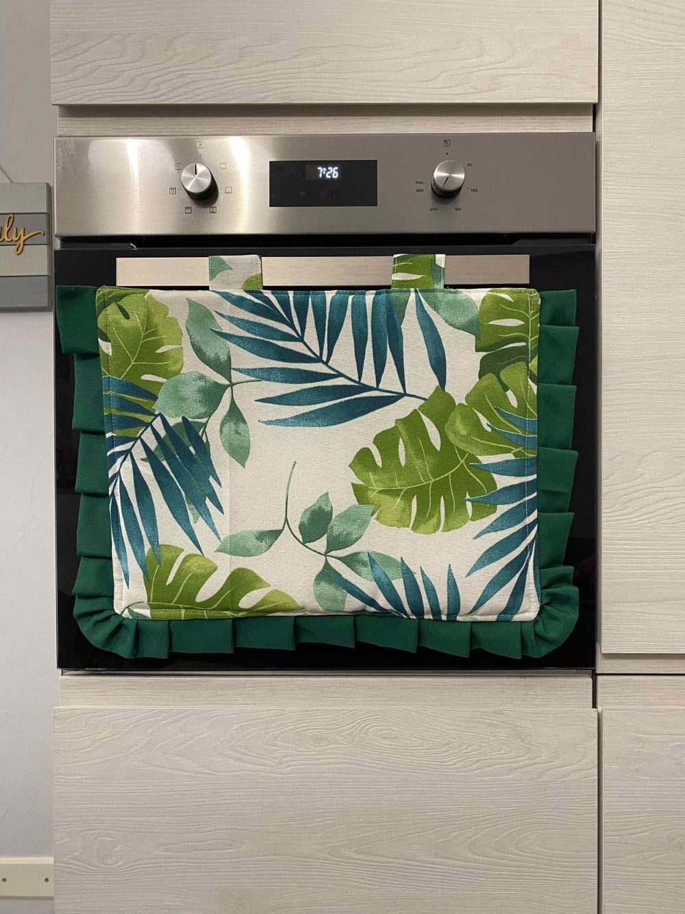 Copriforno fantasia foglie tropical