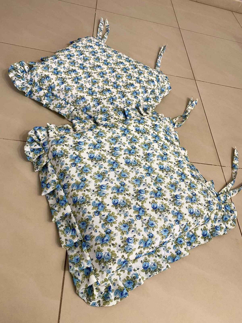 Set 6 cuscini fantasia floreal azzurro