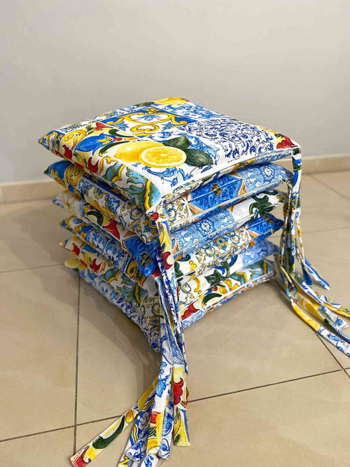 Set 6 cuscini fantasia AMALFI - blu