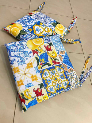 Set 6 cuscini fantasia AMALFI - blu
