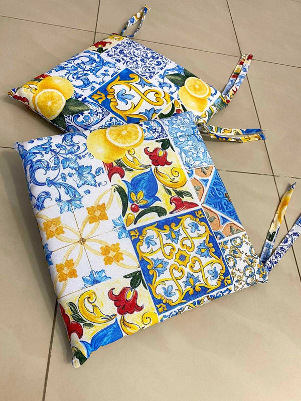 Set 6 cuscini fantasia AMALFI - blu