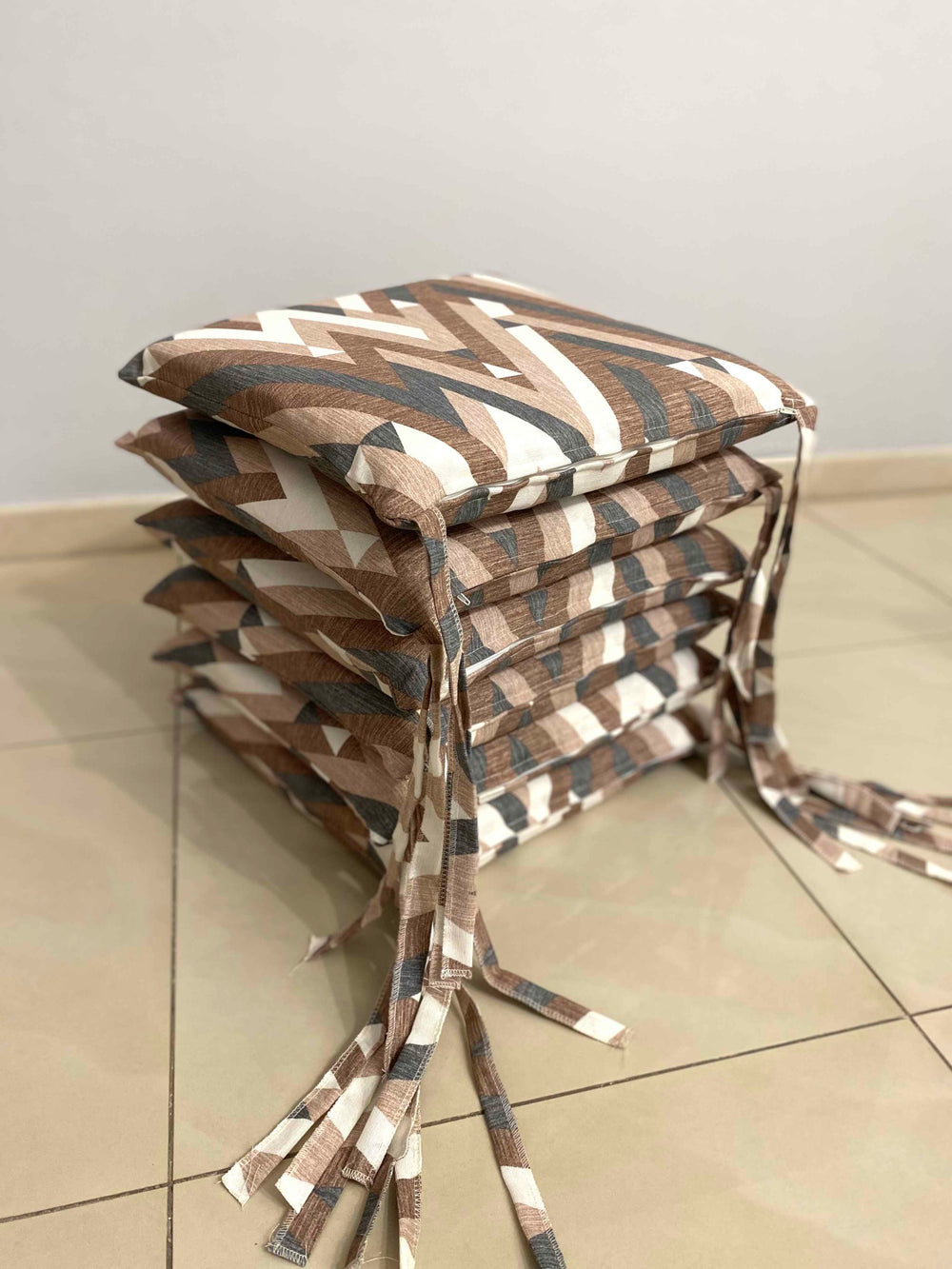 Set 6 cuscini fantasia ZIG-ZAG  tortora