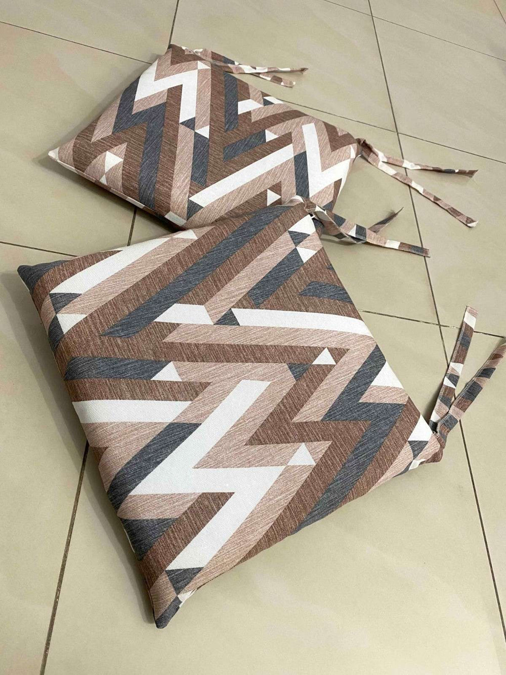 Set 6 cuscini fantasia ZIG-ZAG  tortora