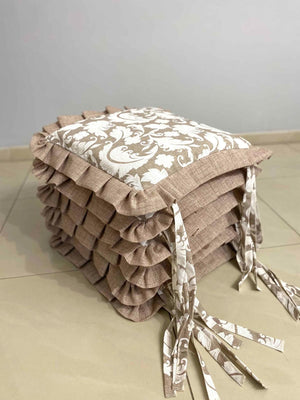 Set 6 cuscini fantasia damascato tortora