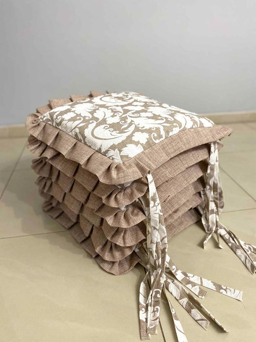 Set 6 cuscini fantasia damascato tortora