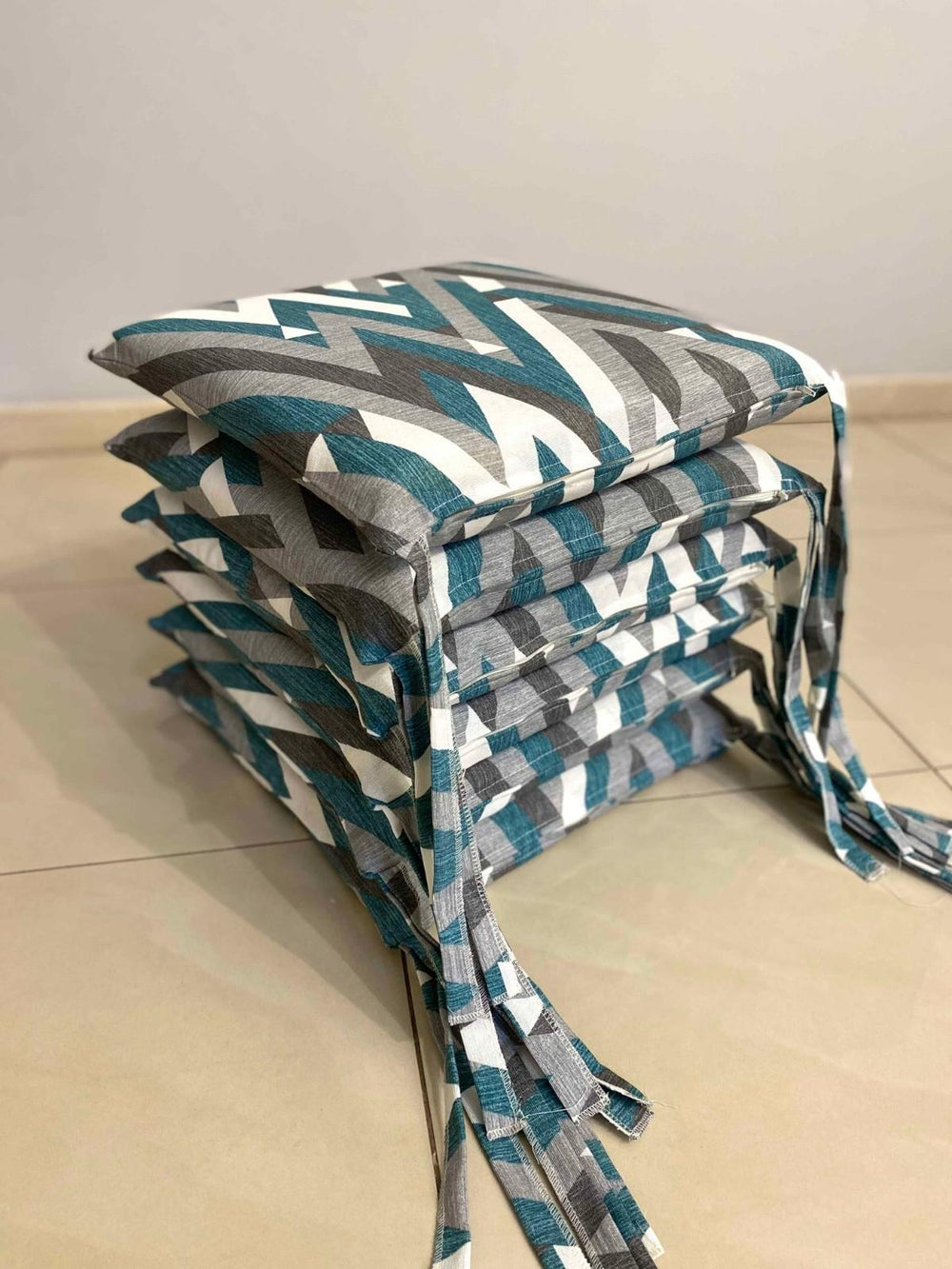 Set 6 cuscini fantasia ZIG-ZAG petrolio