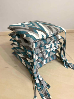 Set 6 cuscini fantasia ZIG-ZAG petrolio