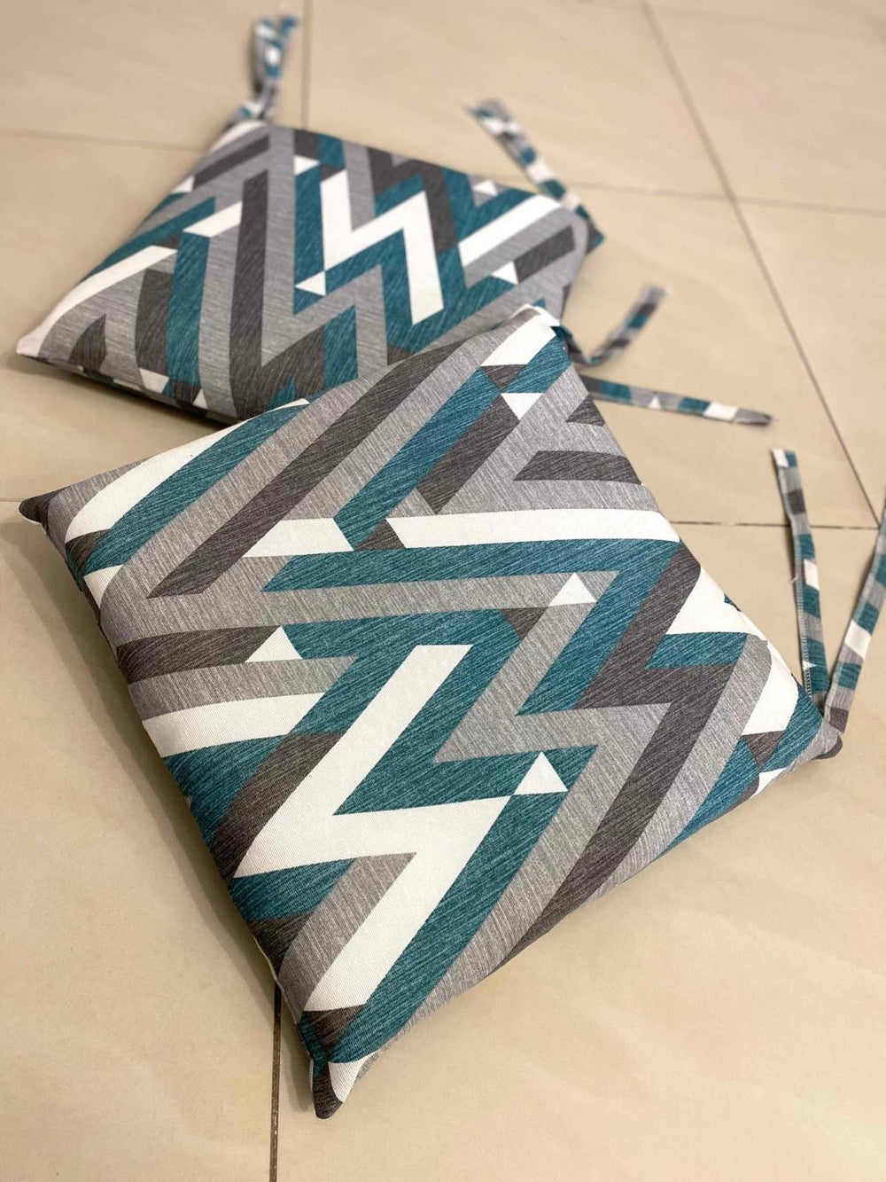 Set 6 cuscini fantasia ZIG-ZAG petrolio