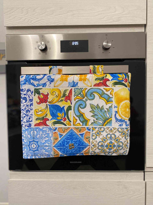 Copriforno fantasia AMALFI - blu