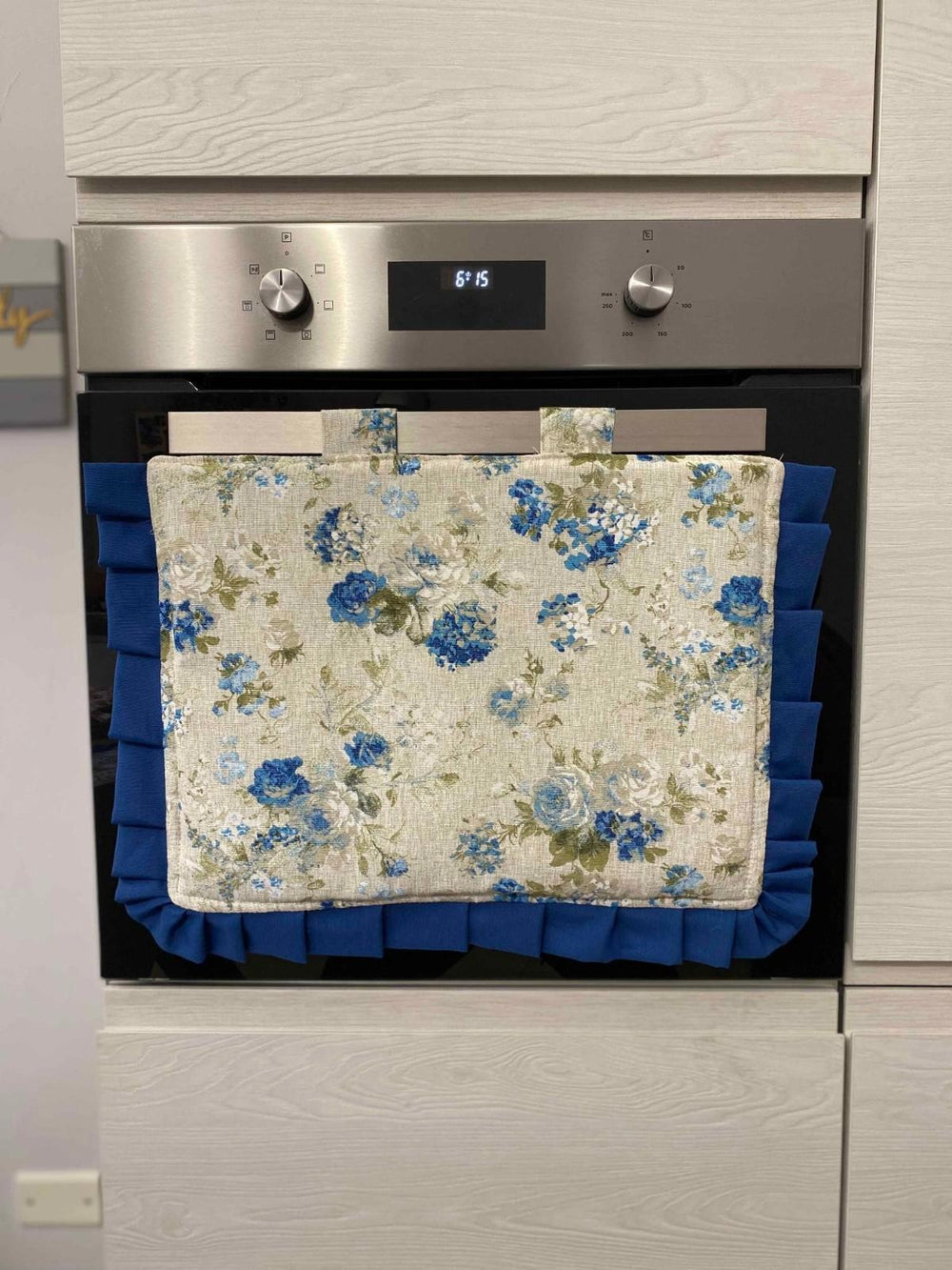 Copriforno fantasia floreal blu