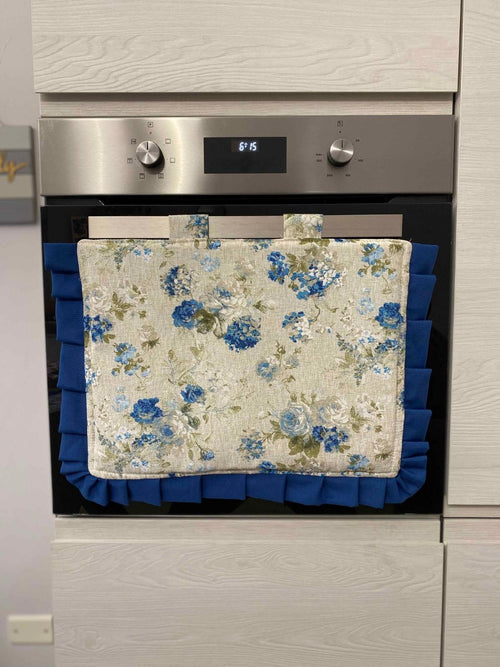 Copriforno fantasia floreal blu