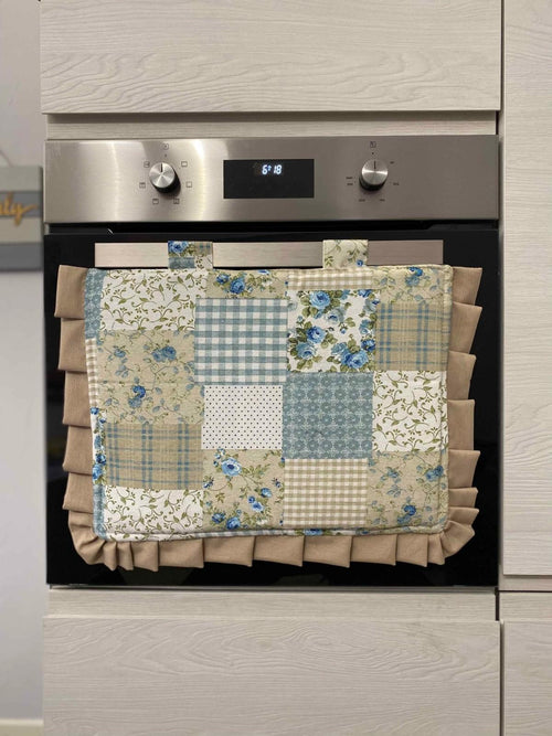 Copriforno fantasia PATCHWORK - azzurro