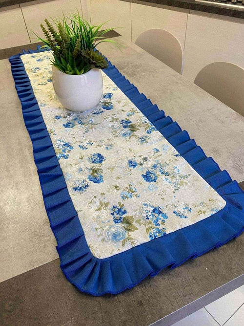 Centro tavola fantasia floreal blu