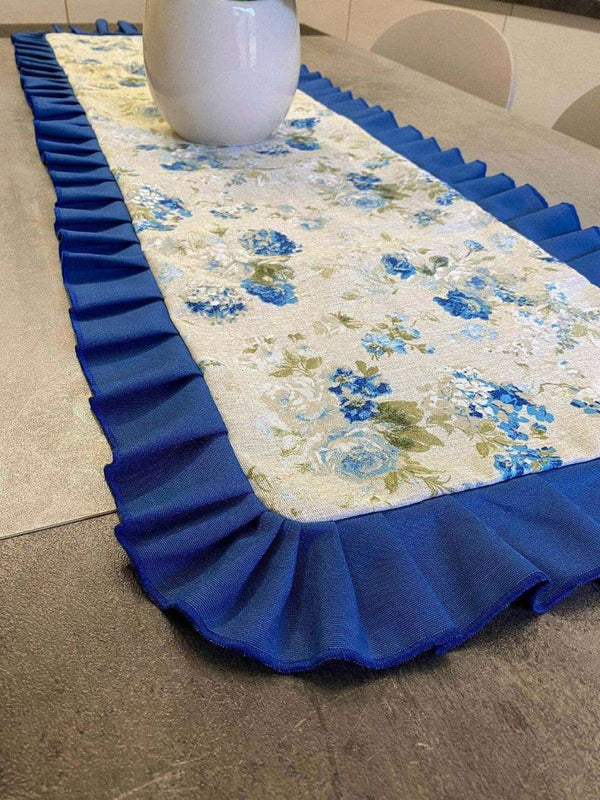 Centro tavola fantasia floreal blu