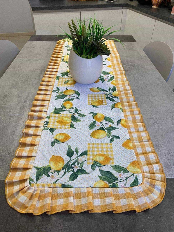 Centro tavola fantasia limoni quadrettato