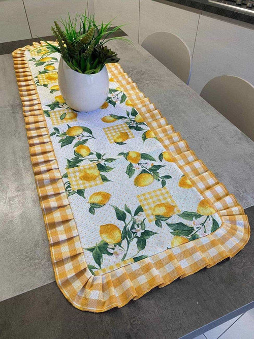 Centro tavola fantasia limoni quadrettato