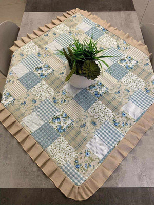 Centro tavola fantasia PATCHWORK - azzurro