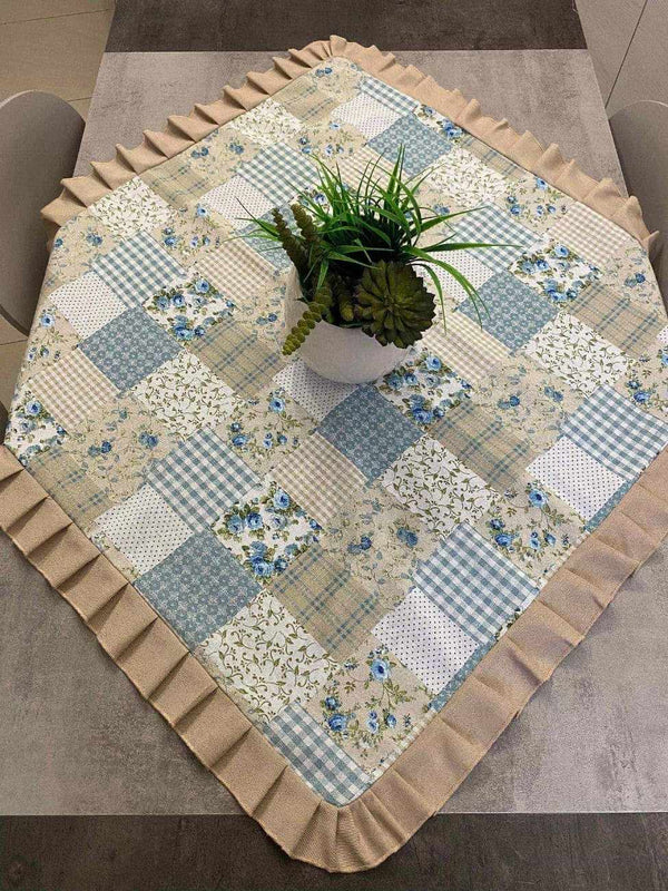 Centro tavola fantasia PATCHWORK - azzurro