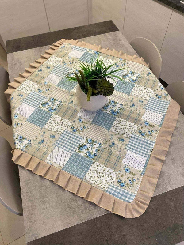 Centro tavola fantasia PATCHWORK - azzurro