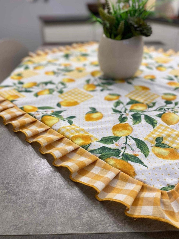 Centro tavola fantasia limoni quadrettato
