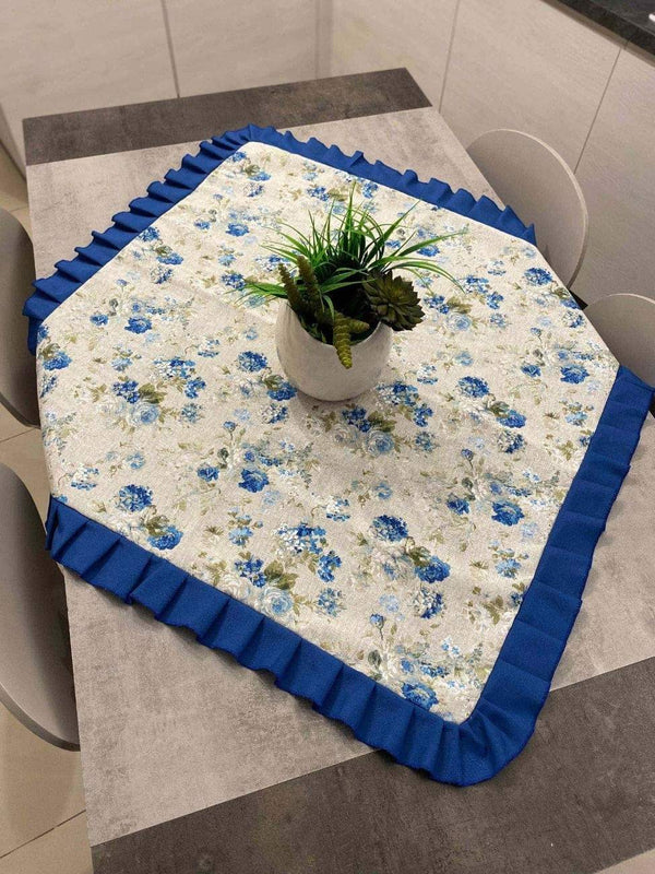 Centro tavola fantasia floreal blu