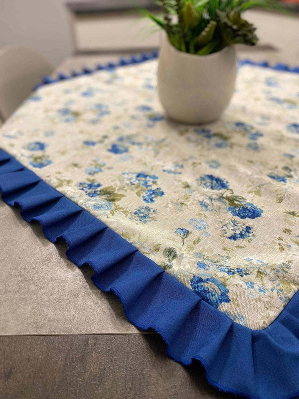 Centro tavola fantasia floreal blu