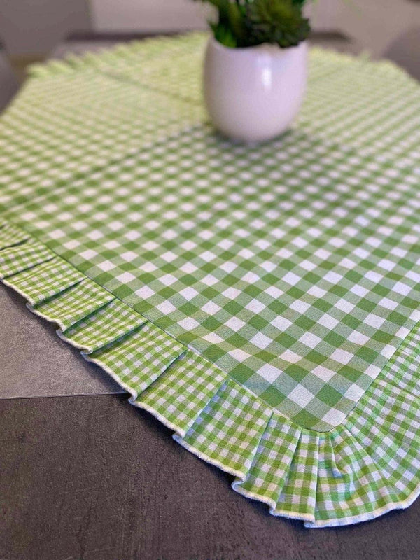 Centro tavola fantasia quadrettato verde