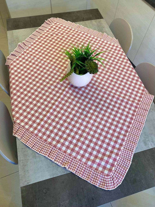 Centro tavola fantasia quadrettato rosa