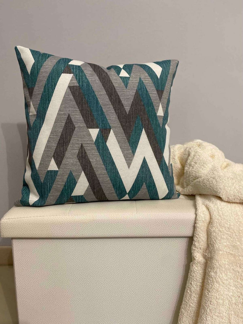 Cuscino arredo fantasia ZIG- ZAG petrolio